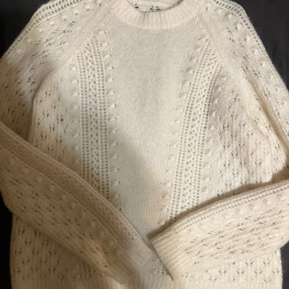 Sezane White Cowl Neck Sweater - Picture 2 of 3